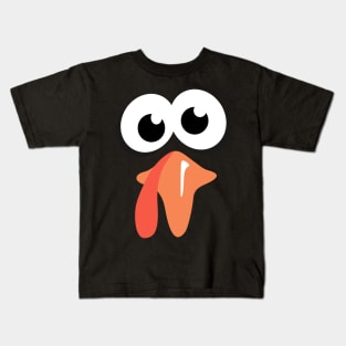 Silly Turkey Face Funny Thanksgiving Fall Joke Humor Tee Kids T-Shirt